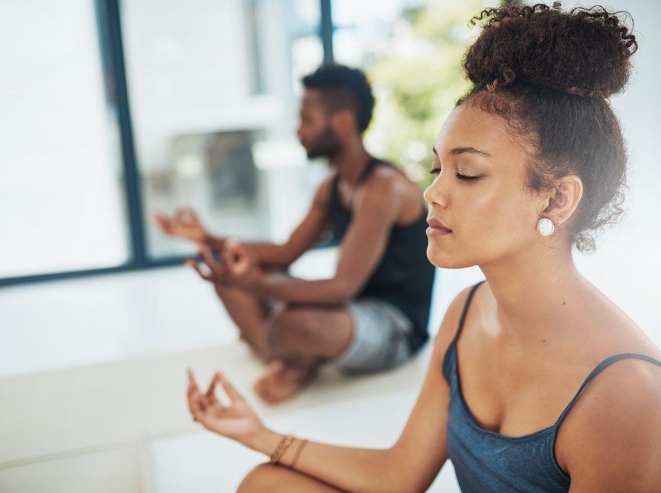 woman and man at Yoga Sundays