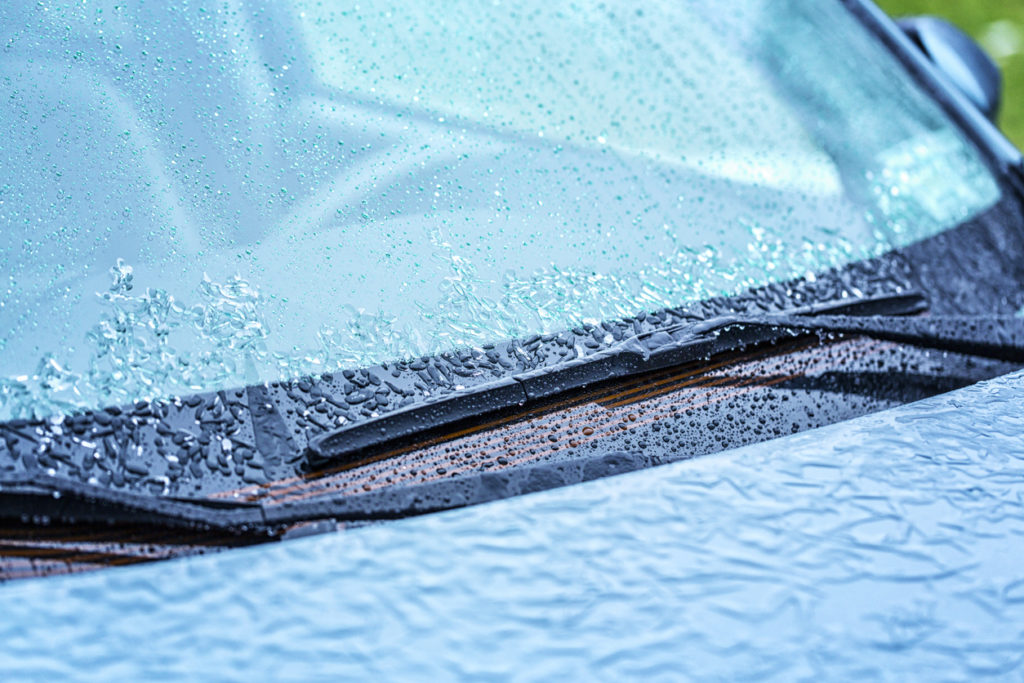 ice frozen on windshield