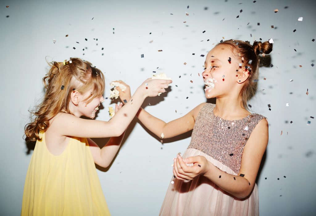 two girls celebrating a Birthday party