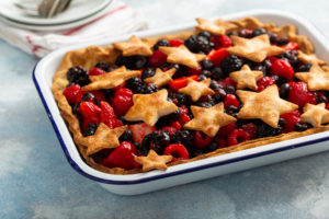 Berry slab pie decorated with stars for Memorial Day